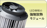 LED照明の強制放熱モジュール